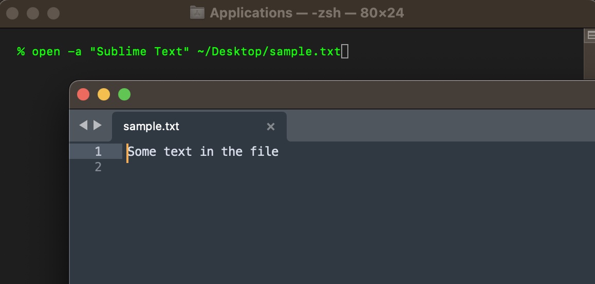 Open File in Sublime Text using Terminal